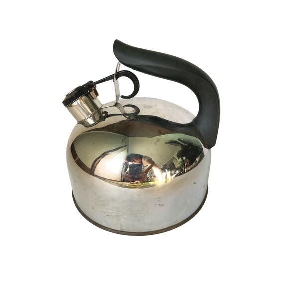 Vintage Revere Ware Paul Revere Whistling Tea Kettle Copper Bottom 2 Qt - Picture 1 of 4